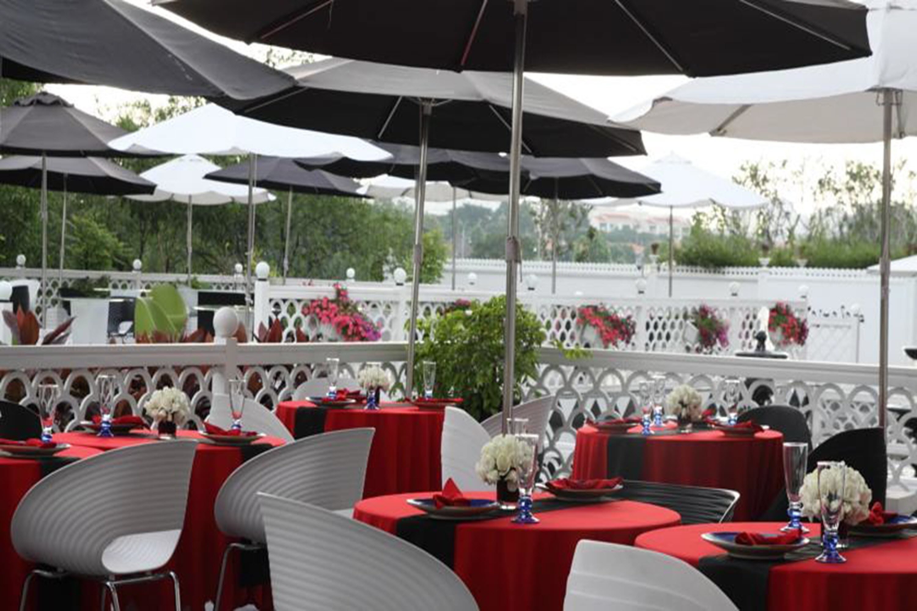 outdoor banquet area