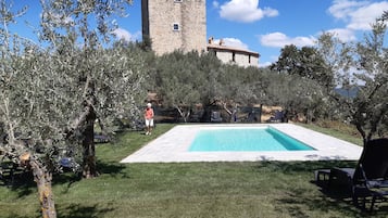 Piscina stagionale all'aperto, lettini