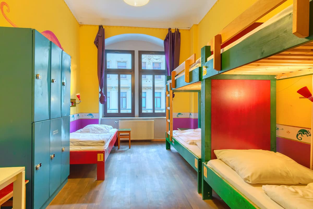 Eenvoudige slaapzaal, gedeelde badkamer | Een kluis op de kamer, individueel gemeubileerd