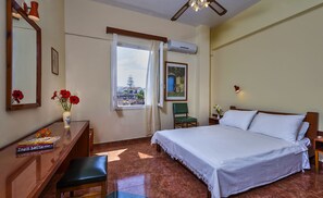 Economy Double or Twin Room, City View | Iron/ironing board, bed sheets - Lucia Hotel (Chania)