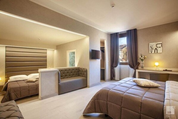 Minibar, in-room safe, blackout curtains, free cots/infant beds