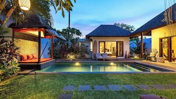3 Bedroom Private Pool Villa Tomok | Living area | 46-inch flat-screen TV with cable channels, TV, DVD player
