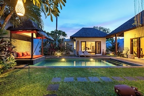 3 Bedroom Private Pool Villa Tomok | Living area | 46-inch flat-screen TV with cable channels, TV, DVD player - Jabunami Villa (Canggu)