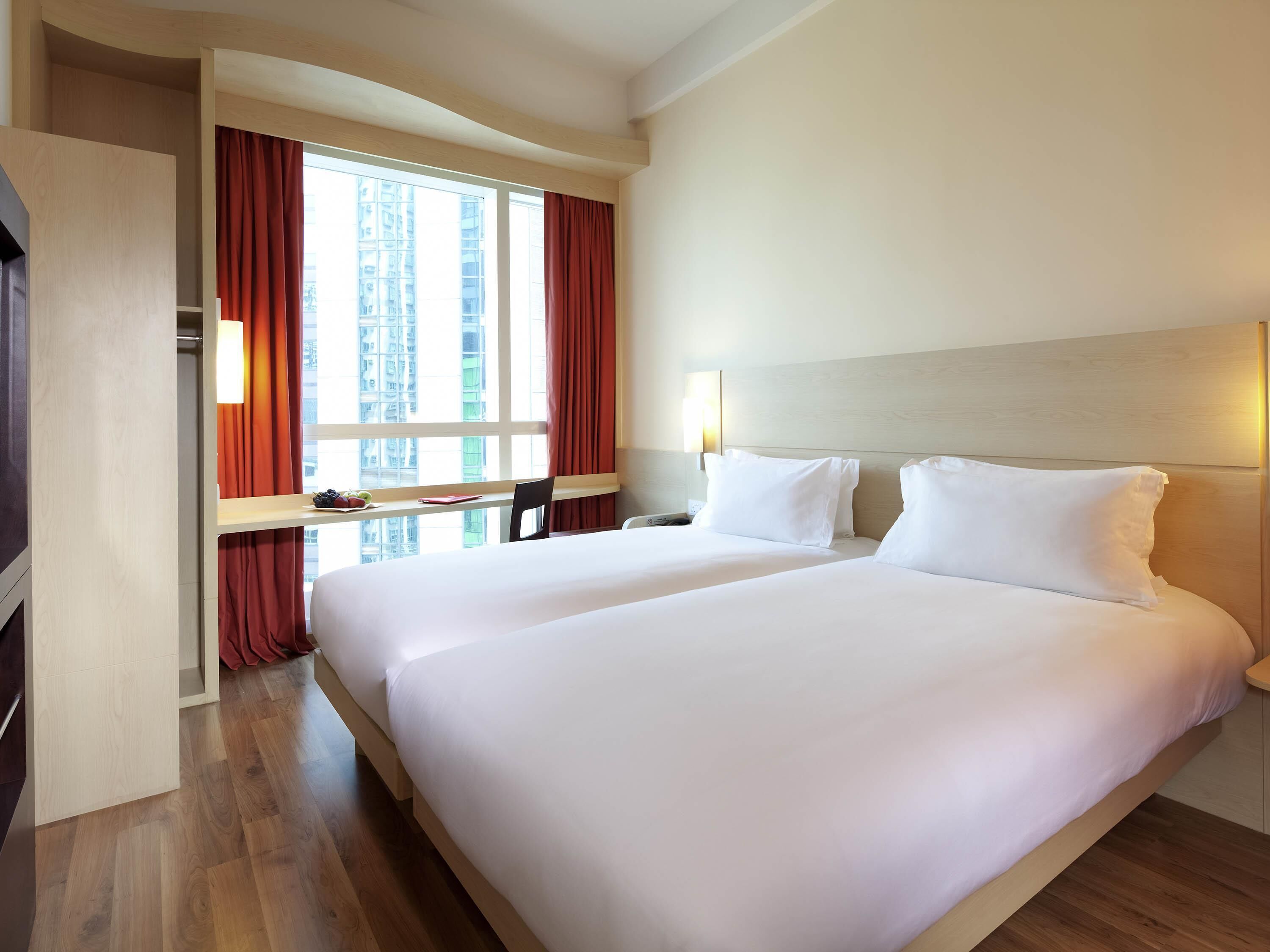Standard Room, 2 Single Beds, City View | In-room safe, desk, laptop workspace, blackout curtains