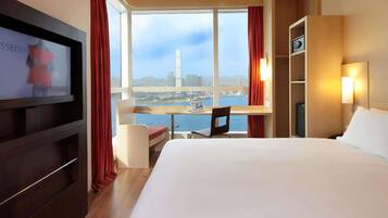 In-room safe, desk, laptop workspace, blackout curtains