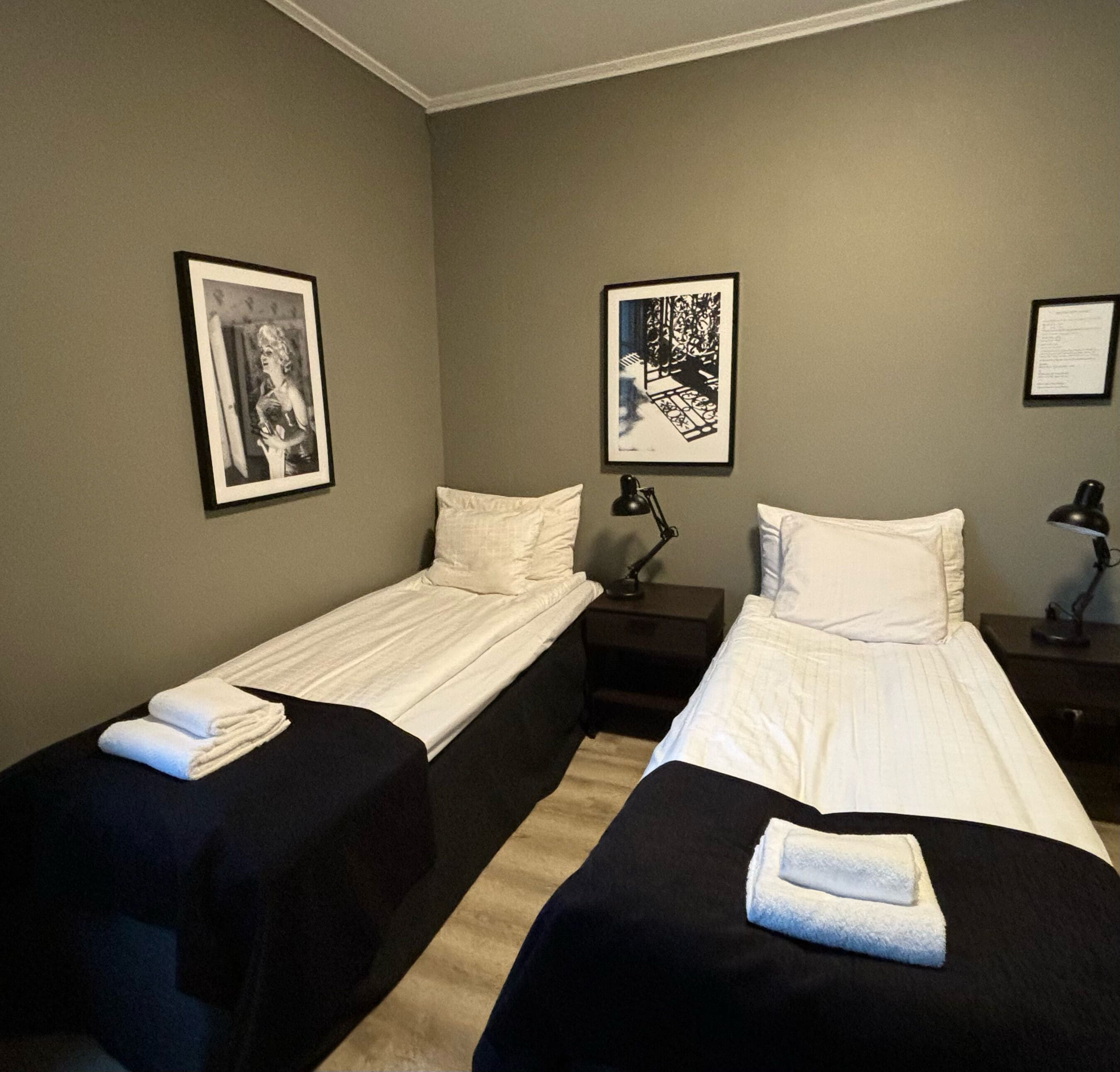Twin Room SMALL (Compact Living) | Premium bedding, pillowtop beds, individually decorated