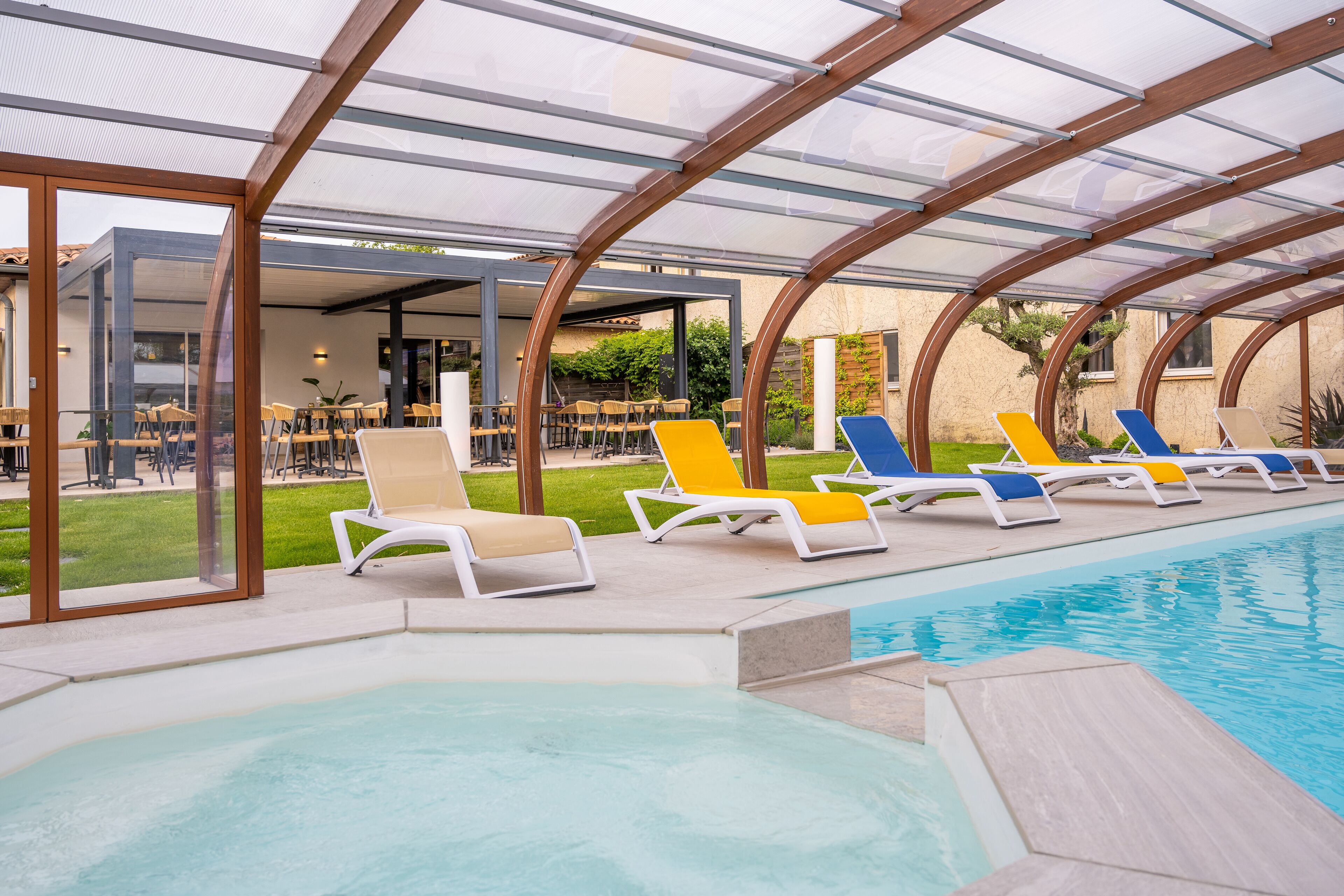 indoor pool, outdoor pool