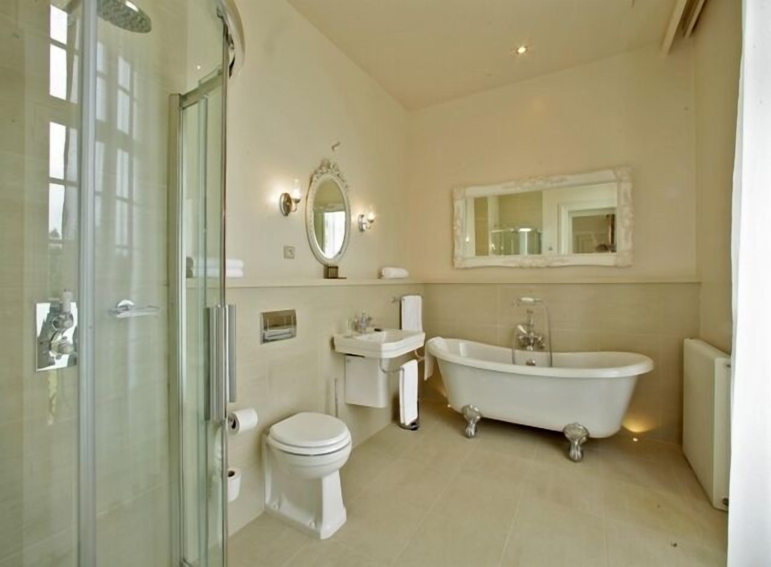 hair dryer, bathrobes, towels