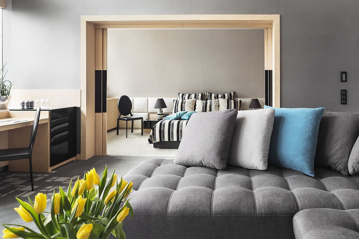 Standaard appartement, 1 kingsize bed (Grafitowy) | 1 slaapkamer, hypoallergeen beddengoed, een minibar