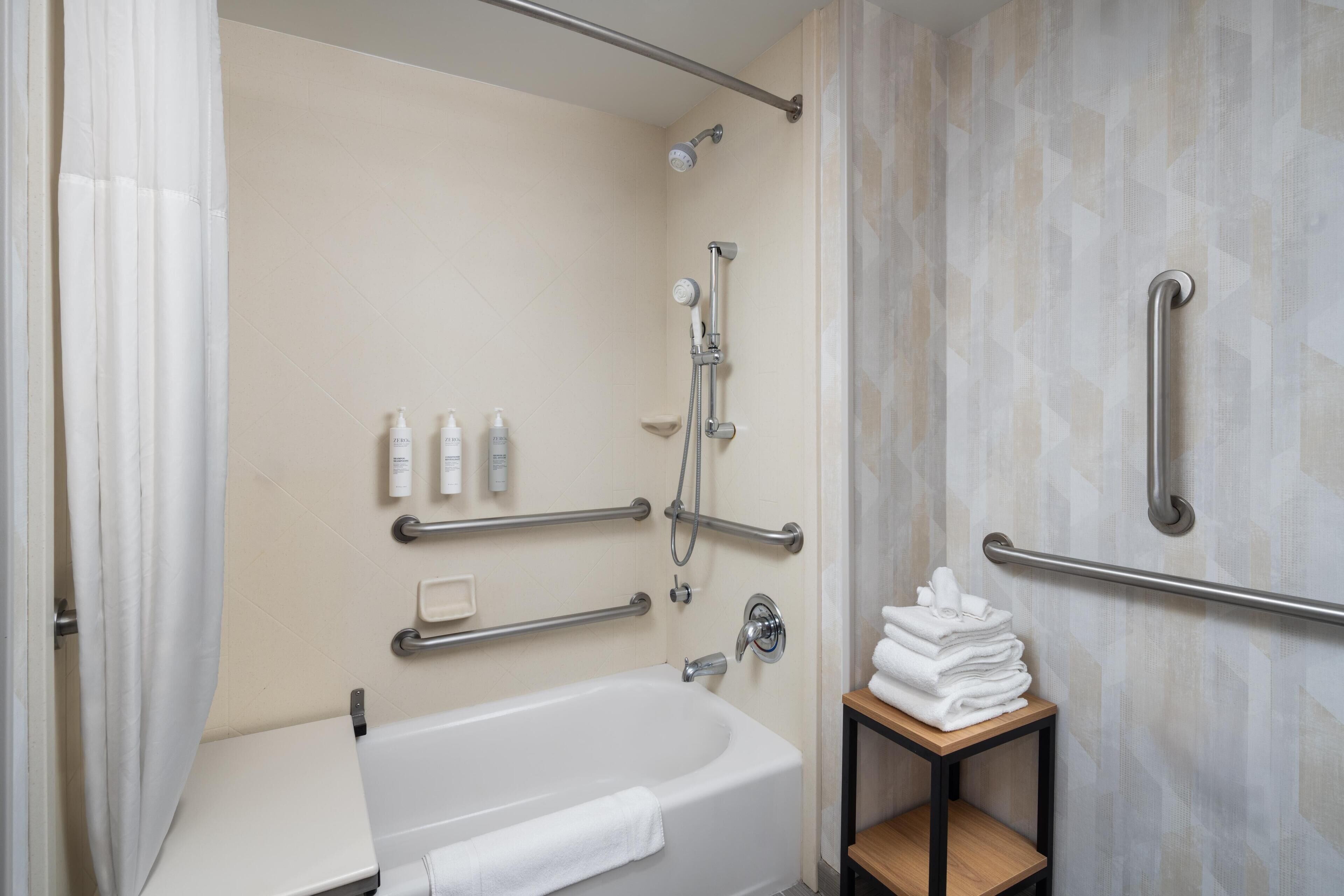 Free toiletries, hair dryer, bathrobes, towels