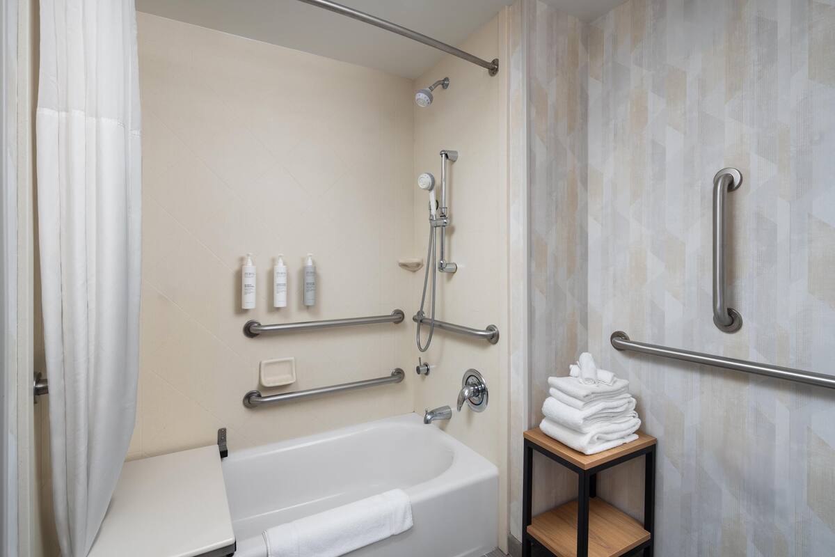 Free toiletries, hair dryer, towels, soap