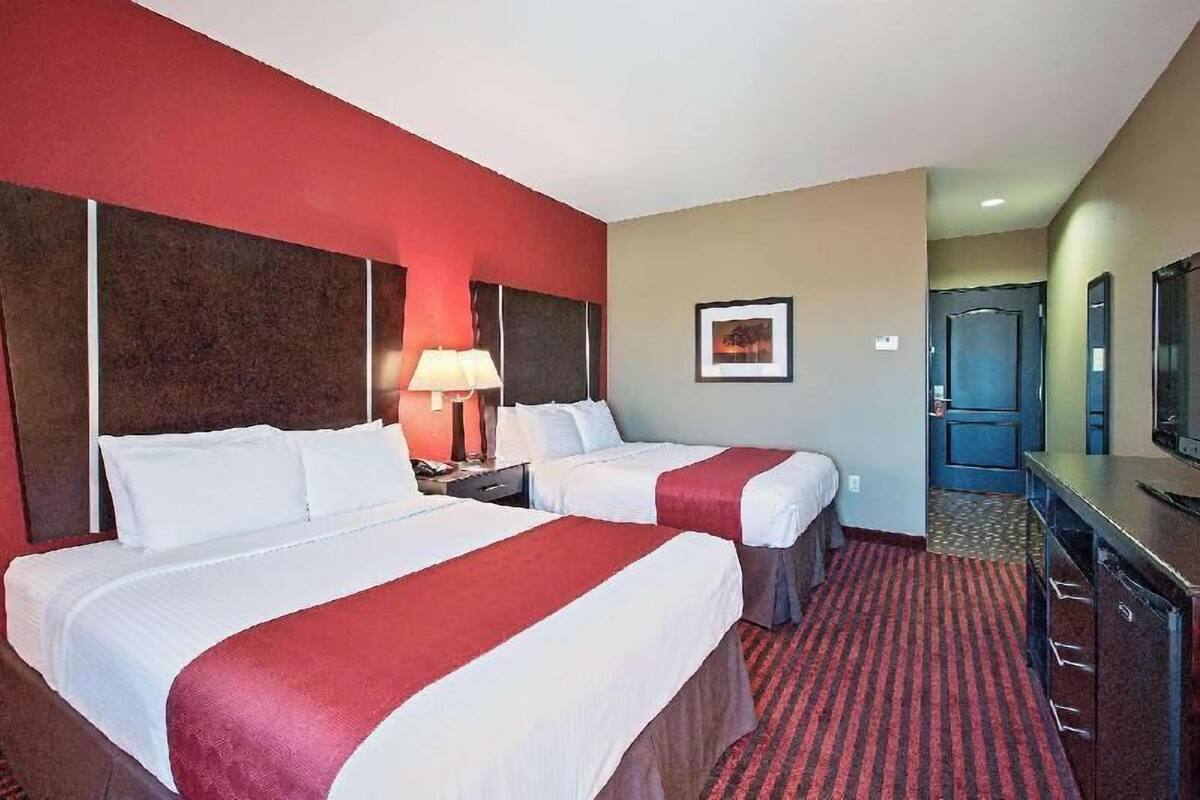 Premium bedding, desk, iron/ironing board, free cribs/infant beds