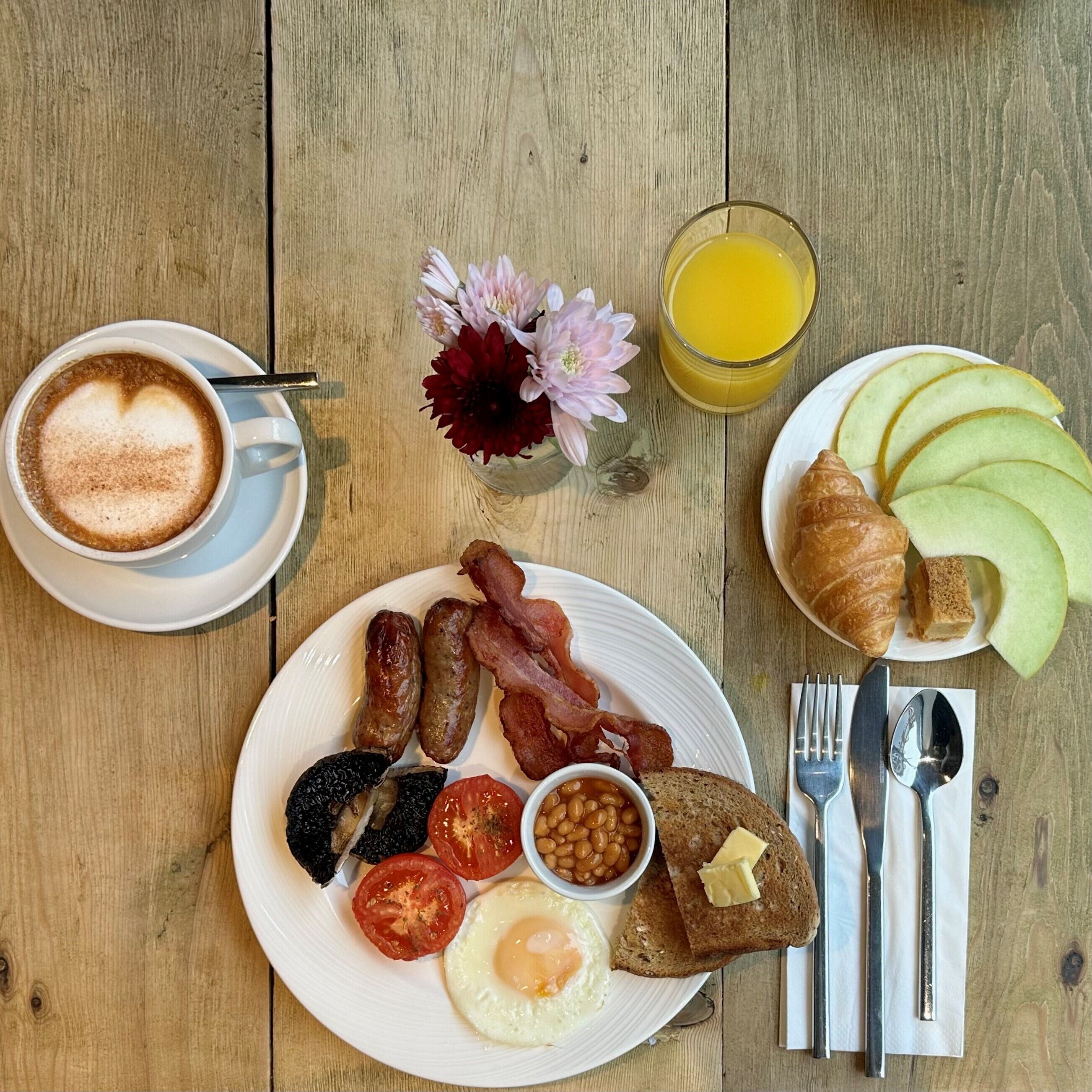 daily buffet breakfast (gbp 17.50 per person)