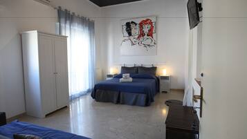 Family Quadruple Room, 1 Double Bed with Sofa bed, Private Bathroom, City View | 1 bedroom, premium bedding, down duvets, individually decorated