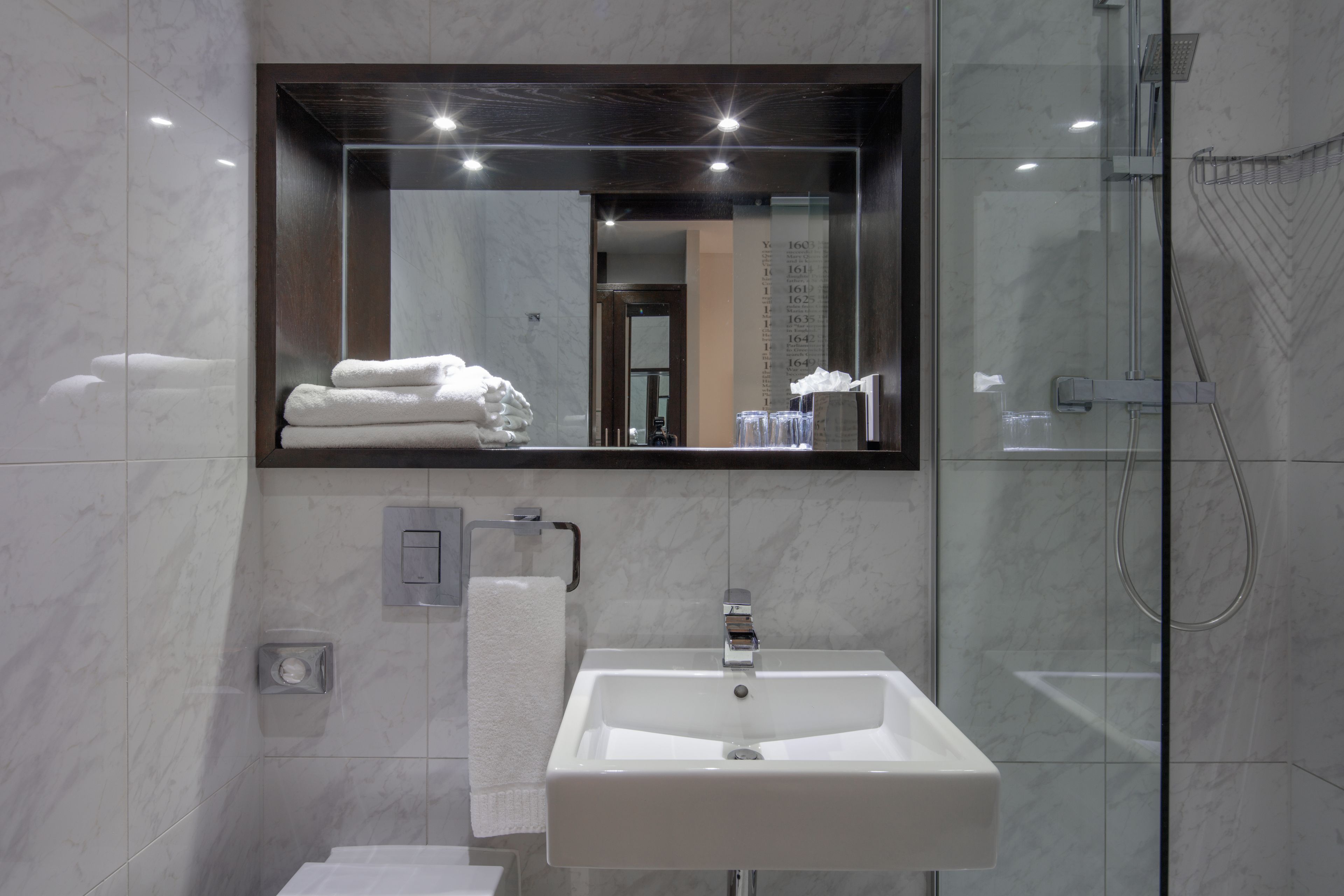 free toiletries, hair dryer, towels