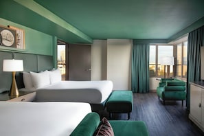 Junior Suite, 2 Queen Beds, Non Smoking | In-room safe, desk, laptop workspace, blackout drapes