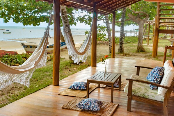 木屋, 2 间卧室, 海滩景观 | 遮光窗帘、免费 WiFi、床单