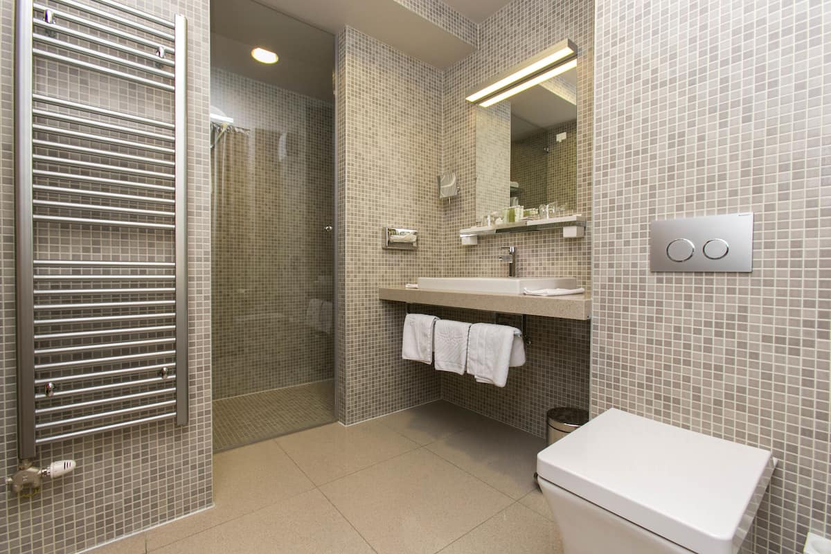 free toiletries, hair dryer, bathrobes, slippers