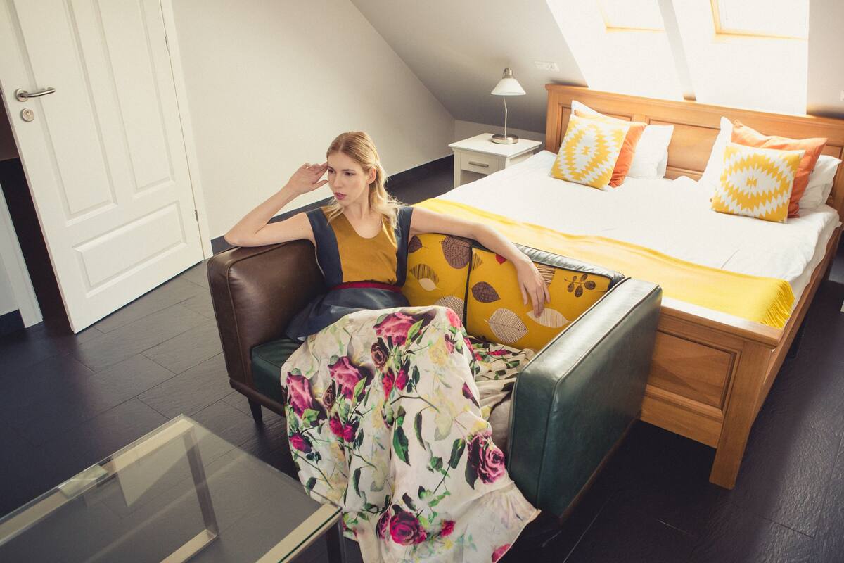 디럭스 아파트, 침실 1개 | 이집트산 면 시트, 고급 침구, 객실 내 금고, 각각 다른 스타일의 인테리어