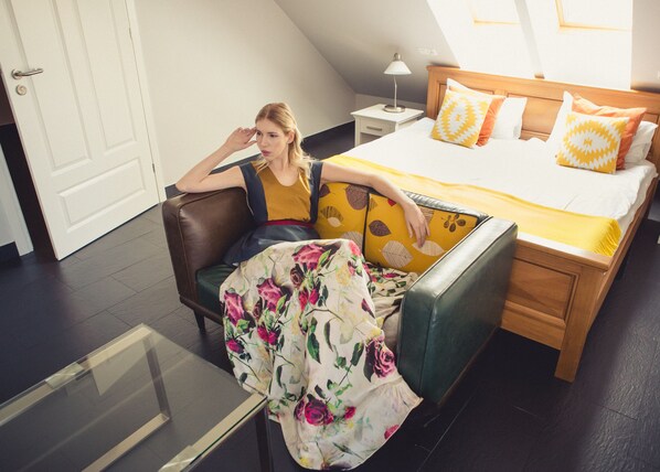 디럭스 아파트, 침실 1개 | 이집트산 면 시트, 고급 침구, 객실 내 금고, 각각 다른 스타일의 인테리어