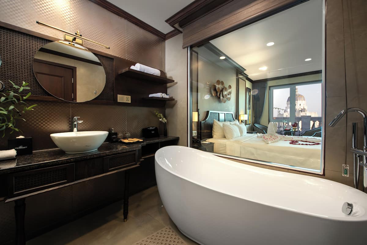 grand deluxe double with balcony (indochine wing) | 1 bedroom, minibar, in-room safe, desk