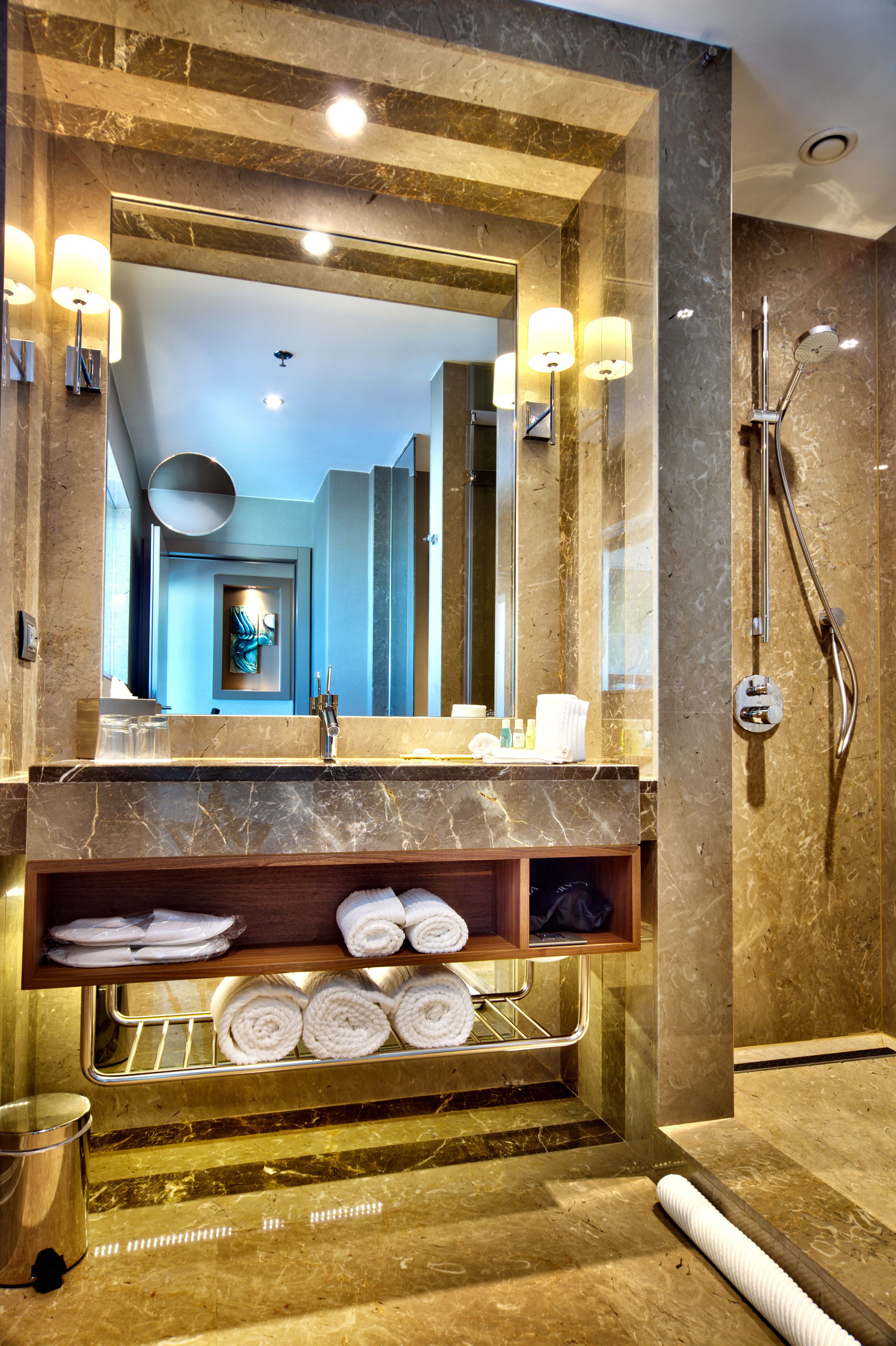 free toiletries, hair dryer, bathrobes, towels