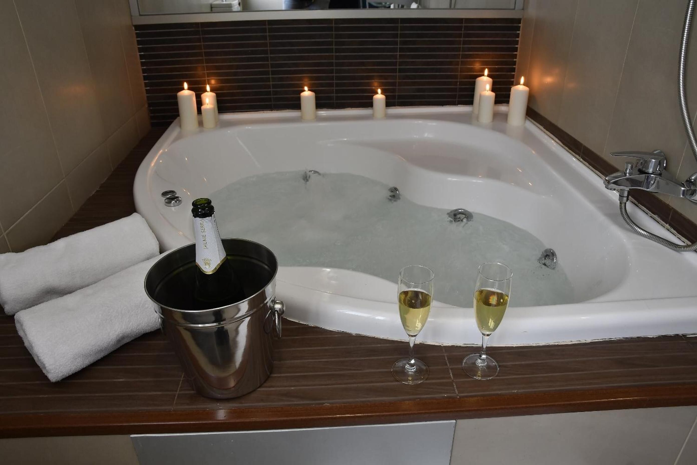 bathtub, jetted bath, hair dryer, bidet