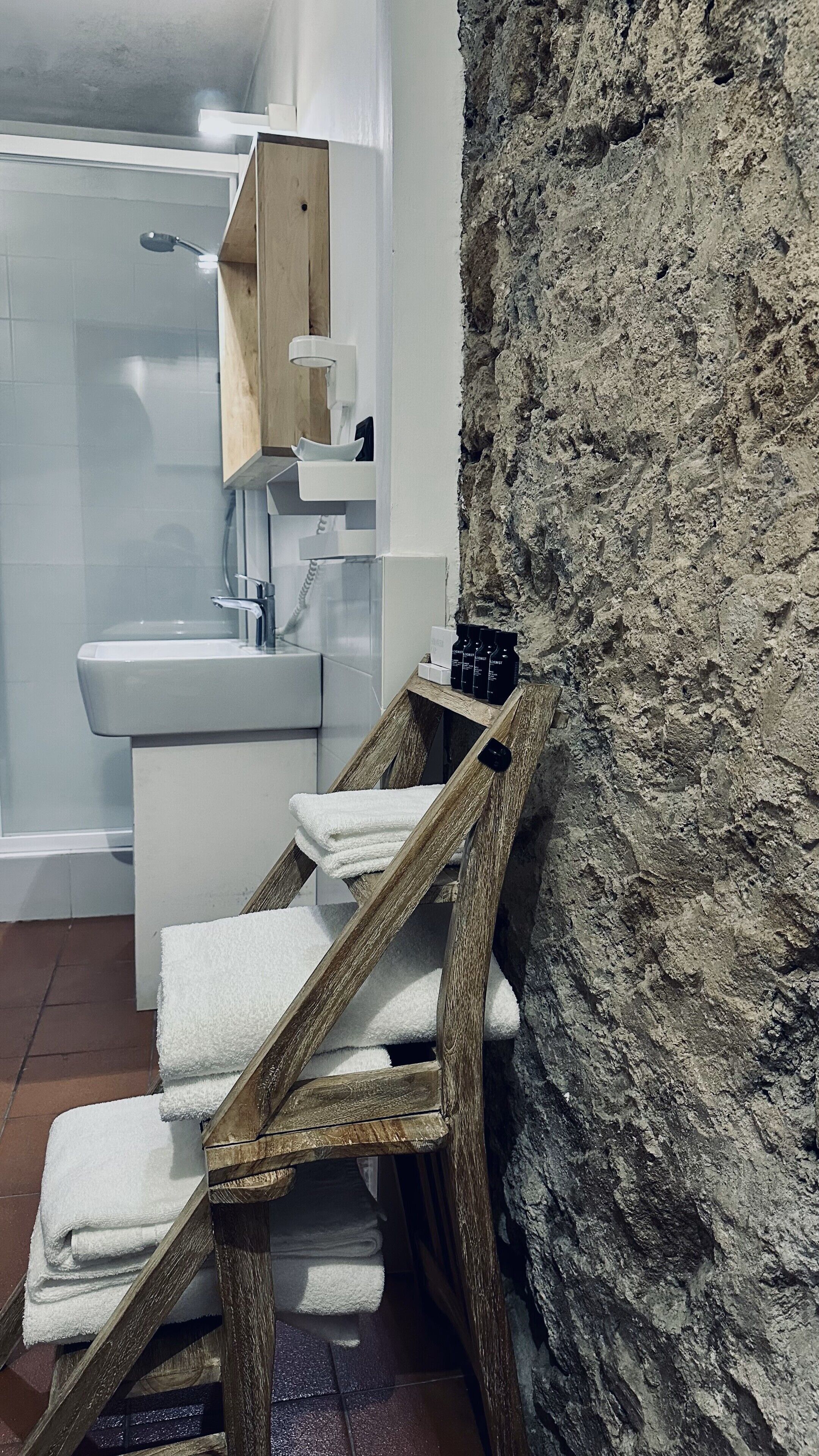 quadruple room, annex building | bathroom | shower, free toiletries, hair dryer, slippers