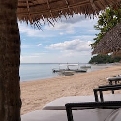 On the beach, free beach cabanas, sun loungers, beach umbrellas