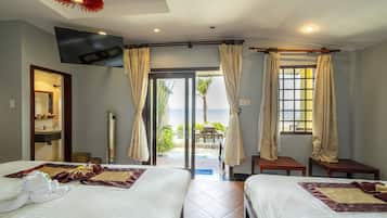 Bungalow, para no fumadores, frente al mar | Vista desde la habitación