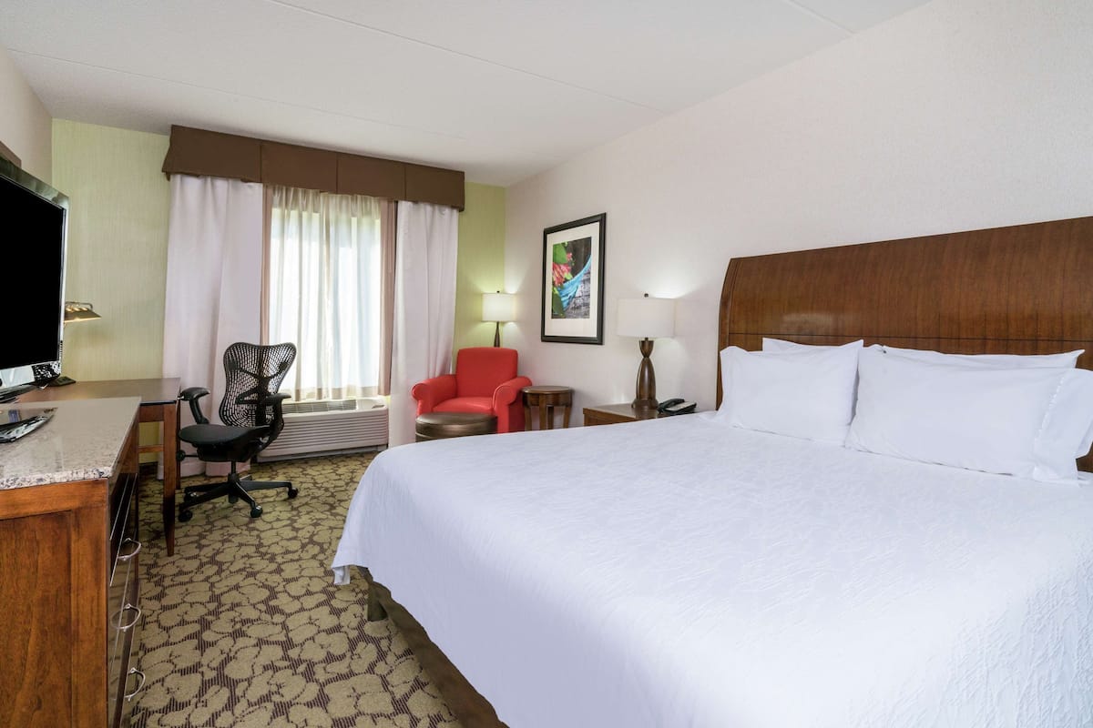 Chambre, 1 très grand lit, accessible aux personnes à mobilité réduite (Hearing)