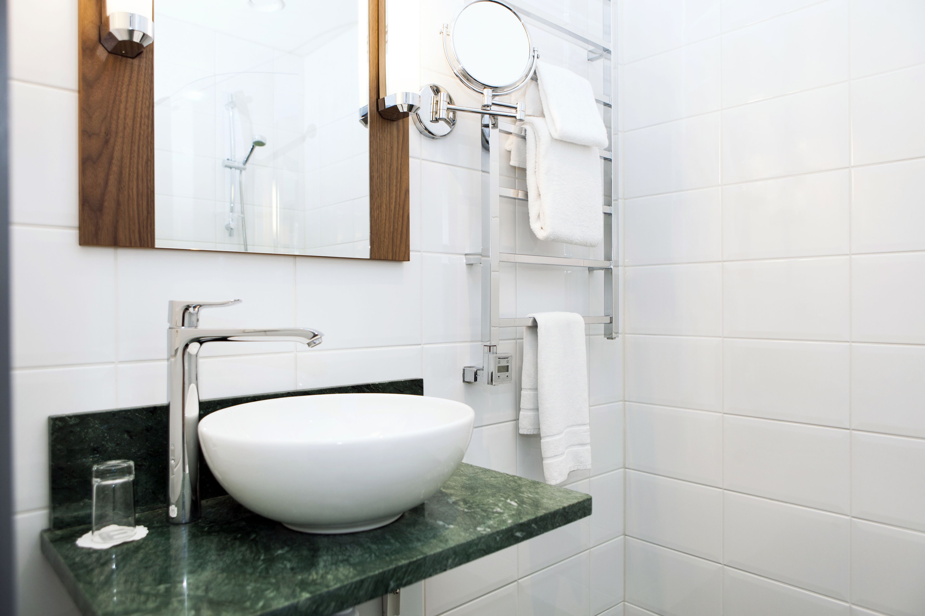 free toiletries, hair dryer, towels