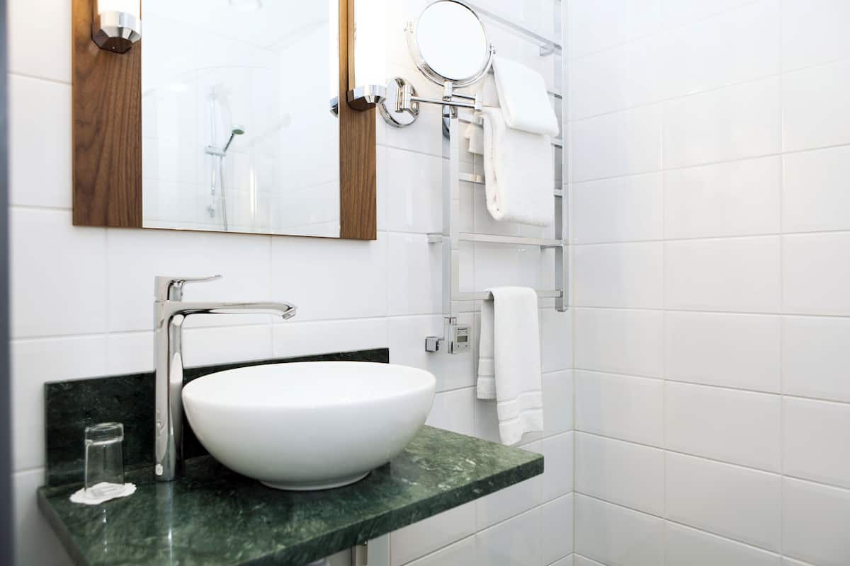 free toiletries, hair dryer, towels