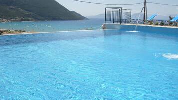 Outdoor pool, sun loungers