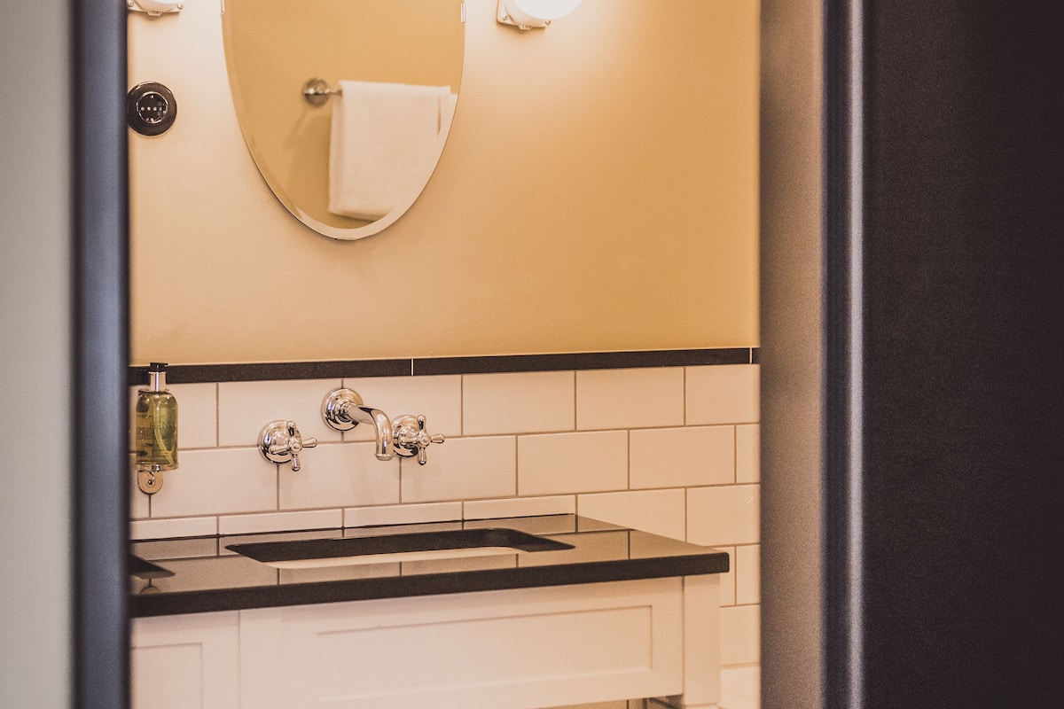 suite | bathroom | shower, hydromassage showerhead, free toiletries, hair dryer