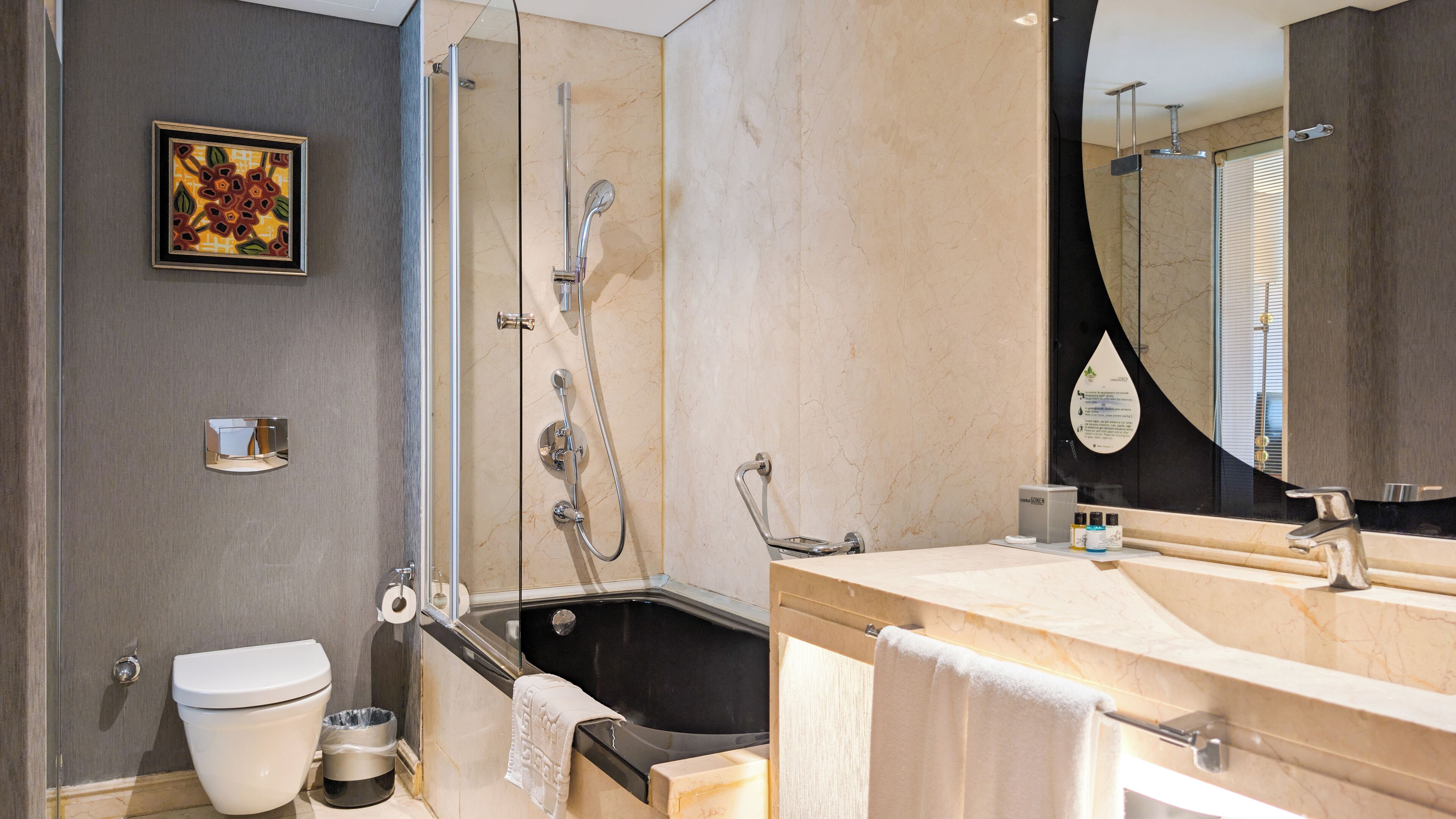 superior room | bathroom | shower, free toiletries, hair dryer, bathrobes