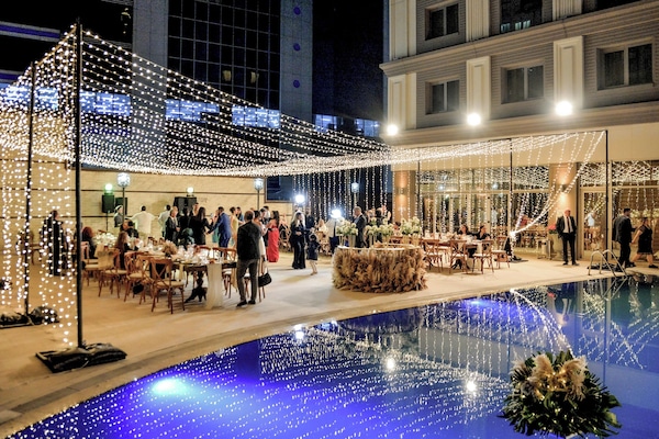 Outdoor banquet area