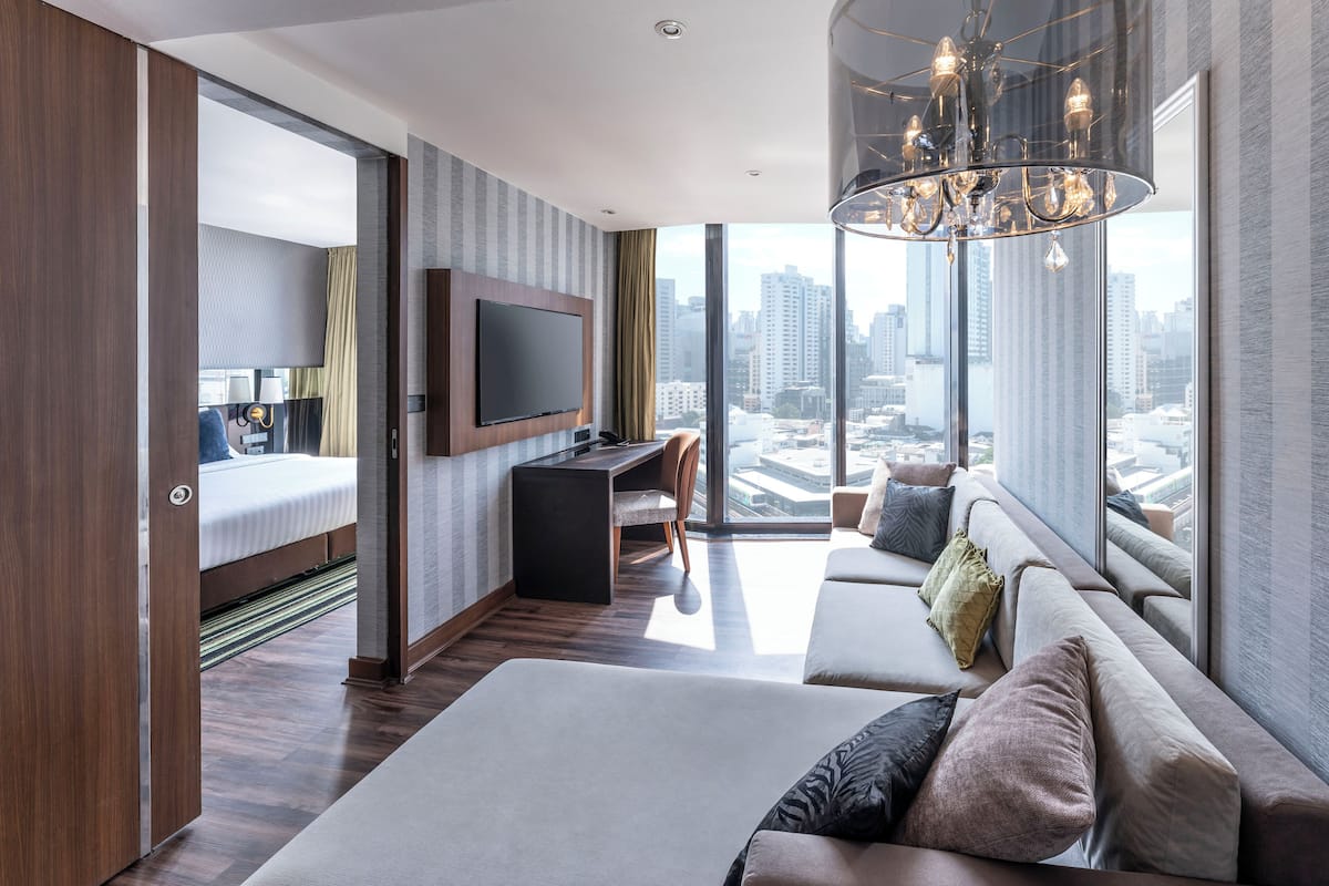Montraj Club One Bedroom Suite | Living room | 40-inch LCD TV with satellite channels, TV
