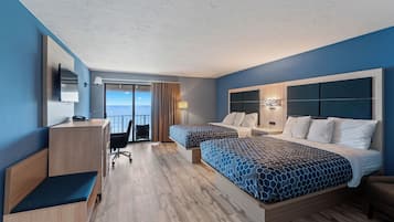 Deluxe Double Room, 2 Queen Beds, Balcony, Ocean View | Desk, blackout curtains, iron/ironing board, free WiFi