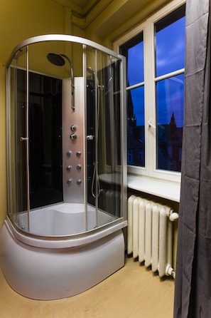 Shower, hair dryer