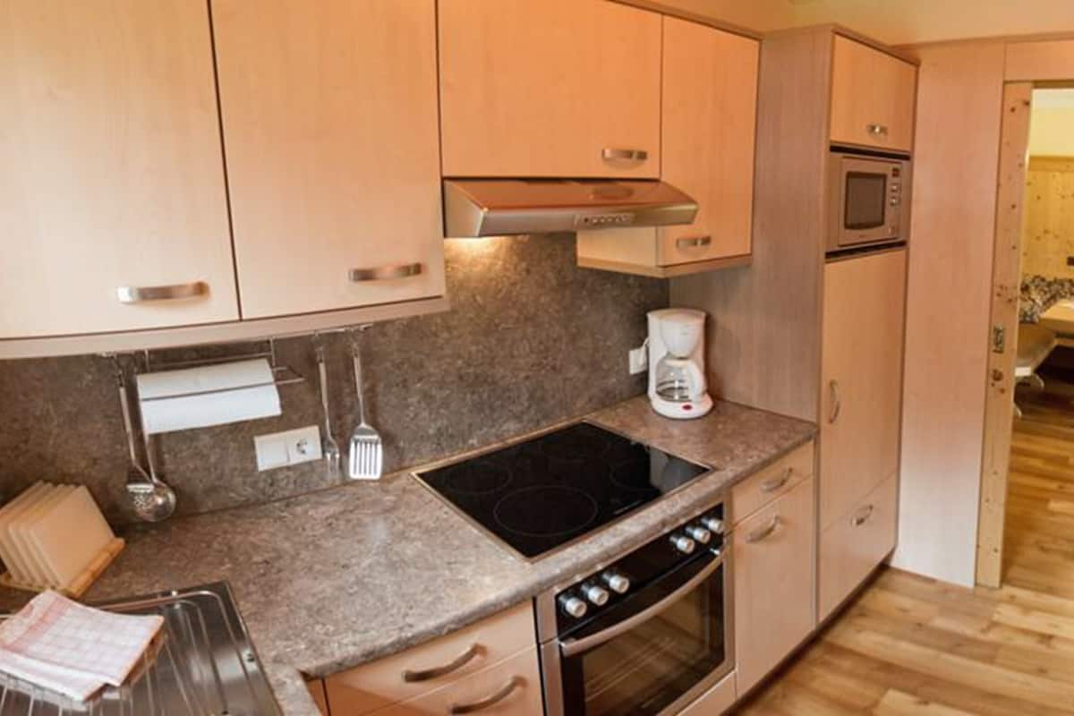 fridge, microwave, stovetop, dishwasher