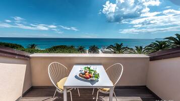 Junior Suite, Terrace, Sea View | 1 bedroom, premium bedding, down comforters, minibar