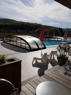 Triple Family Room, ground floor, pool side terrace | View from room