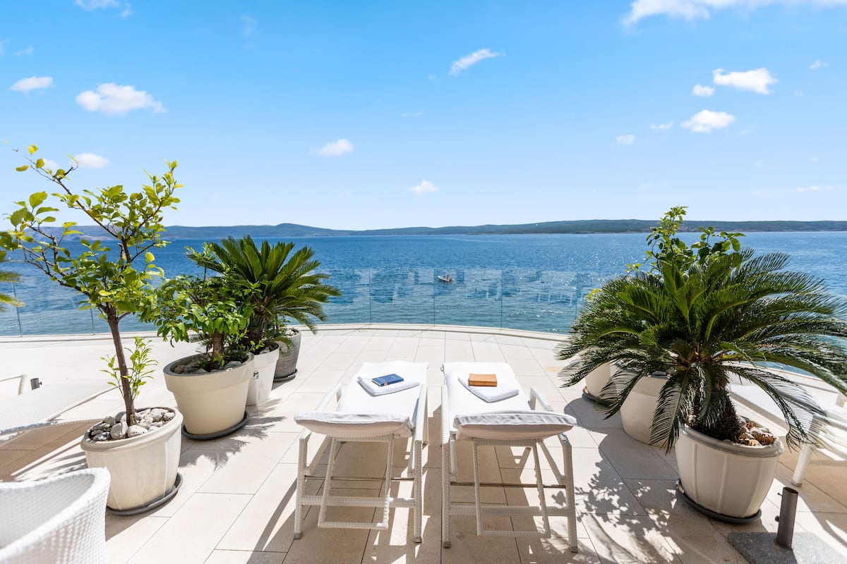 Deluxe Double Room, Terrace, Sea View | Terrace/patio
