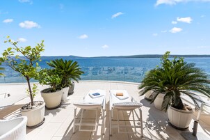 Deluxe Double Room, Terrace, Sea View | Terrace/patio