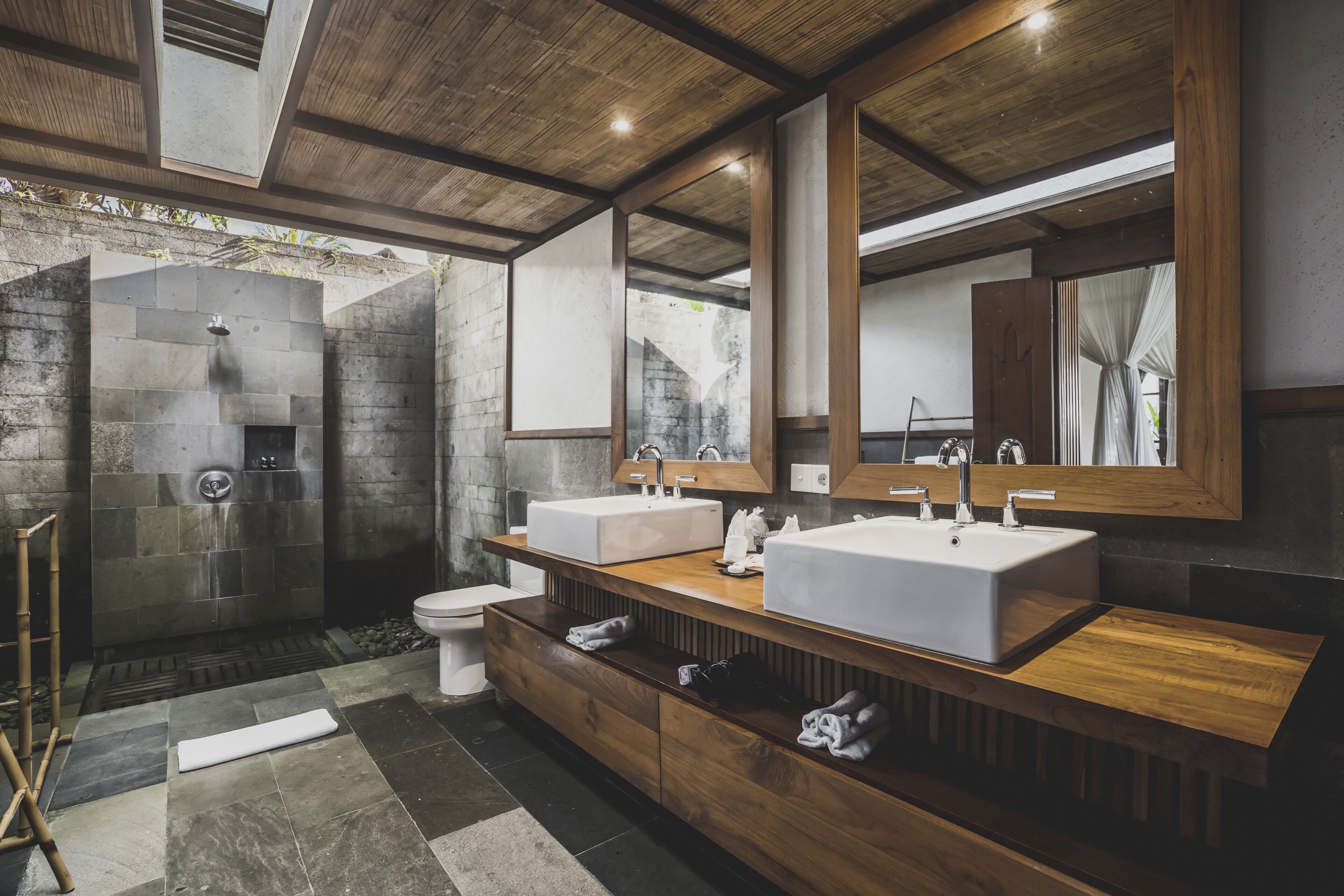 three bedroom pool villa  | bathroom | separate bathtub and shower, rainfall showerhead, free toiletries