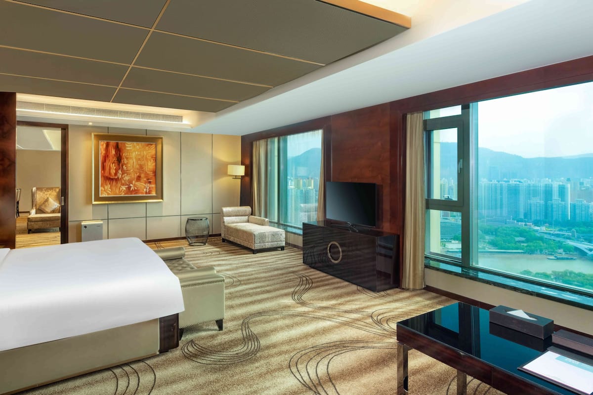 royal suite, 1 king bed, river view | minibar, desk, laptop workspace, blackout curtains