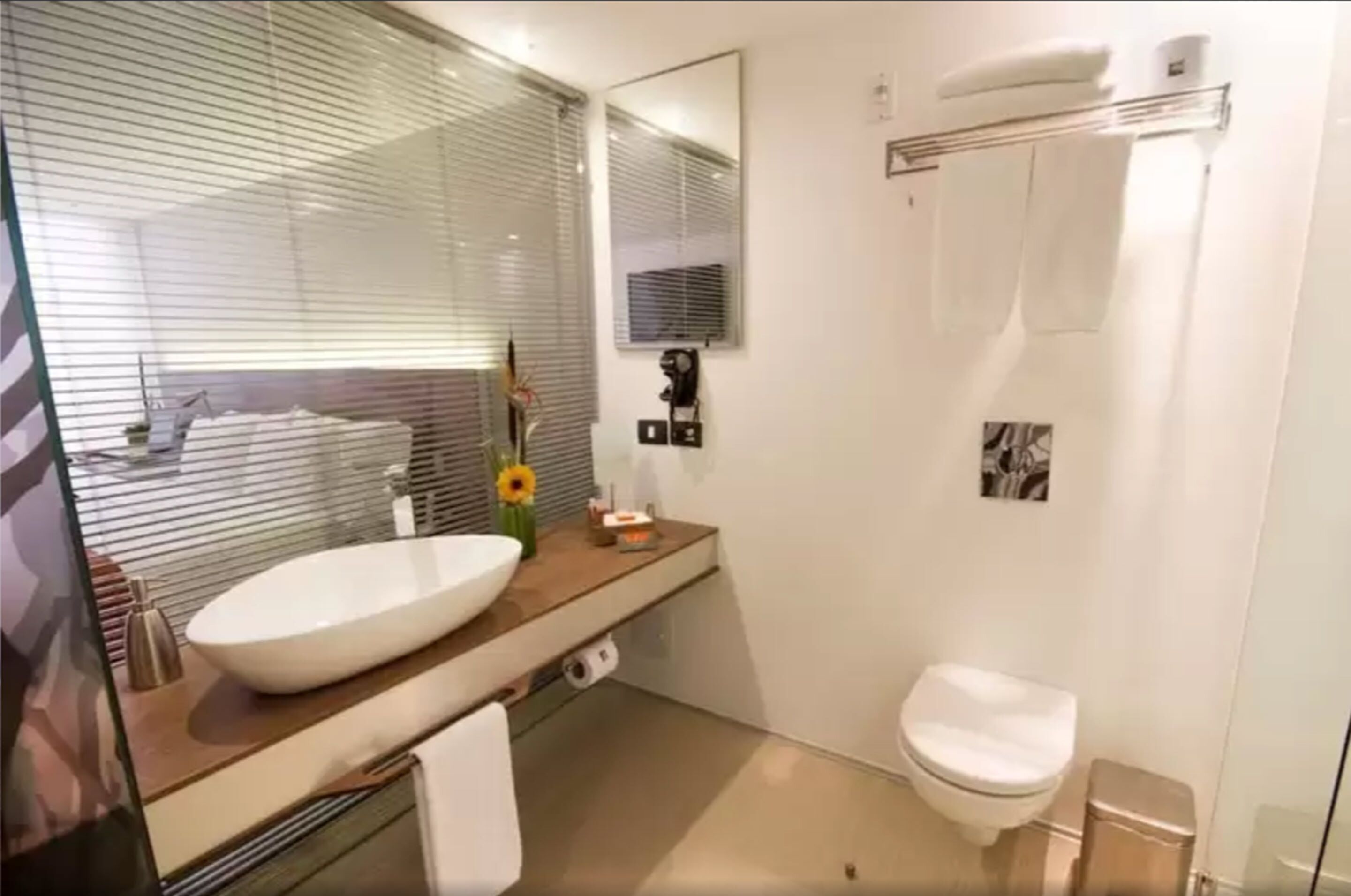 free toiletries, hair dryer, towels