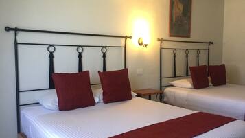 Standard Quadruple Room, 2 Queen Beds | Desk, laptop workspace, blackout drapes, bed sheets