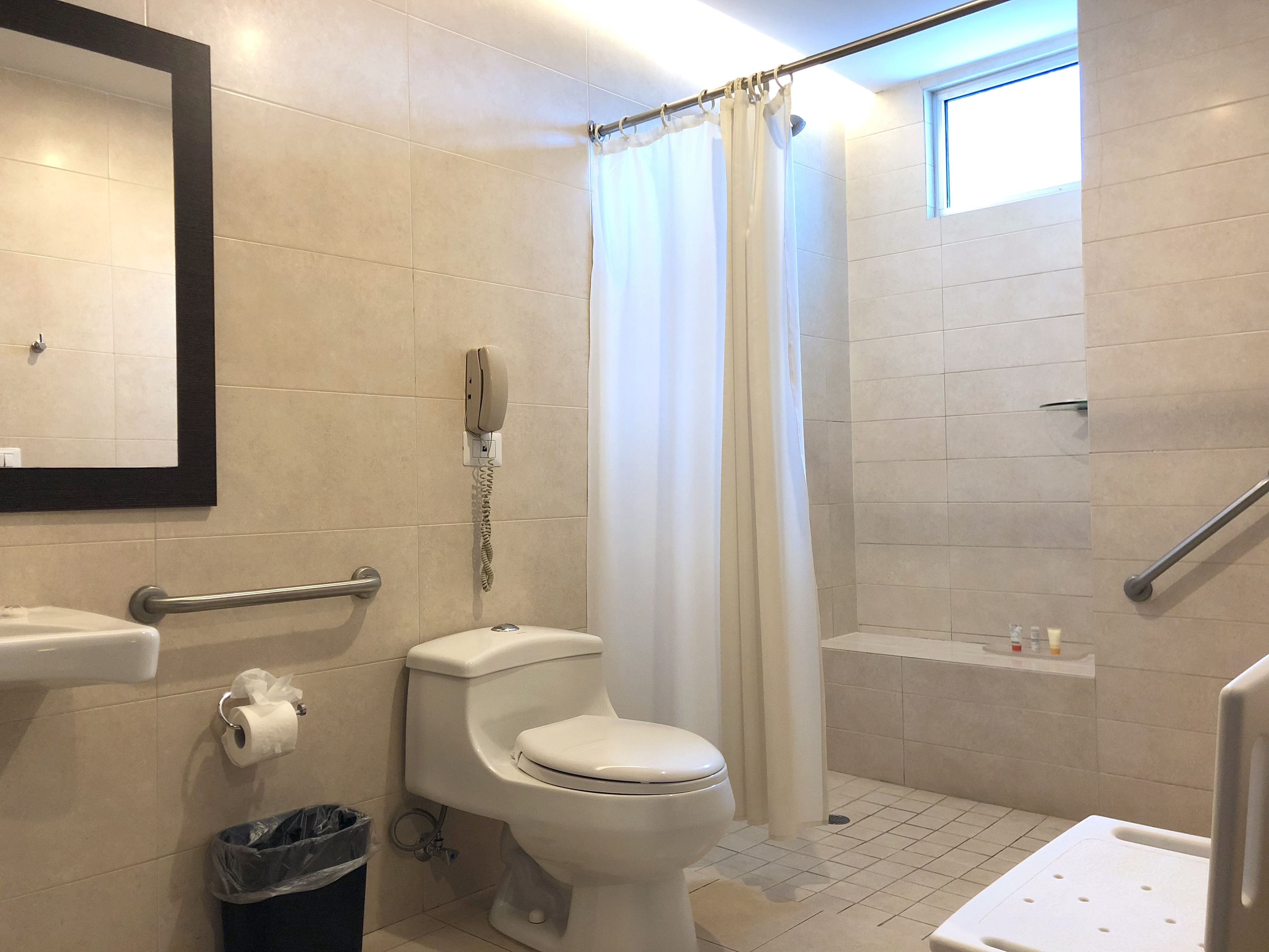 exclusive room, 1 king bed, accessible | bathroom | shower, eco-friendly toiletries, hair dryer, towels